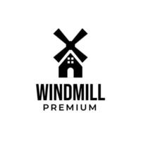 Vector windmill house logo design concept illustration idea