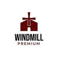 Vector windmill house logo design concept illustration idea