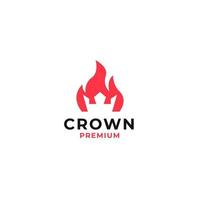 Vector fire crown logo design concept illustration idea