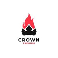 Vector fire crown logo design concept illustration idea