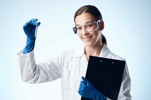 female doctor science research experiments chemistry photo