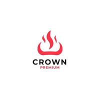 Vector fire crown logo design concept illustration idea