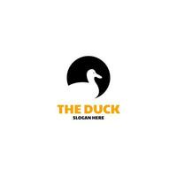 Vector circle duck animal logo design concept illustration idea