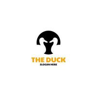 Vector circle duck animal logo design concept illustration idea