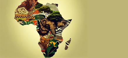 ilustración África regiones mapa con soltero africano países ai foto