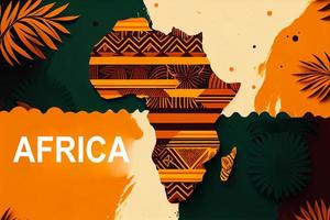 ilustración África regiones mapa con soltero africano países ai foto