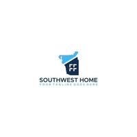 Sur oeste hogar logo diseño . vector