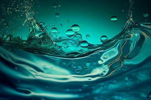 Transparent  water splash and wave on light background AI photo