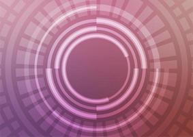 Abstract pink gradient digital technology neon light line lens circle background vector