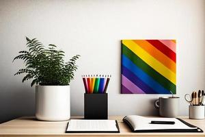 Pride flag illustration. Lgbt community symbol in rainbow colors. backdrop for your design. AI photo