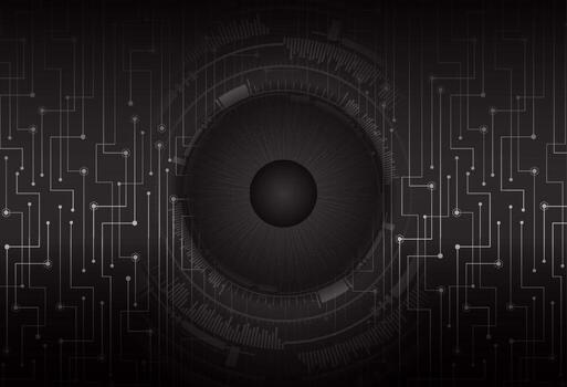 Modern Cybersecurity Eye on Technology Background vector