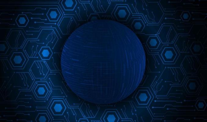 Modern Holographic Globe on Technology Background
