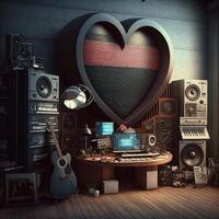 beautiful love themed music studio image photo