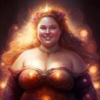 magical modern fantasy digital art unreal engine fatty girl photo