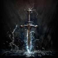 sword with life drain energy coming out weapon image photo