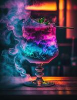 dramatic dynamic beverage photography of a magical drink photo