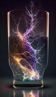 electricity moving through liquid glass 8k UHD photo