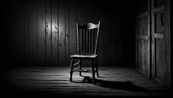 A dark chair lonely in an empty room image photo