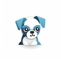 flat cartoon cute dog mascot logo vector on white background photo