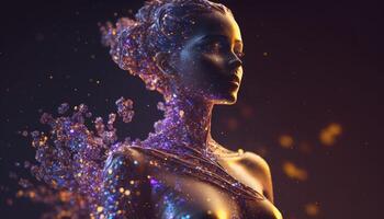 a transparent woman made of star clusters NASA image photo