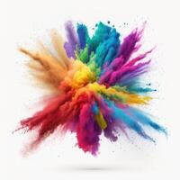 Colorful rainbow holi paint explosion photo