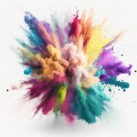 colored powder dust Colorful powder Color dust white Background photo