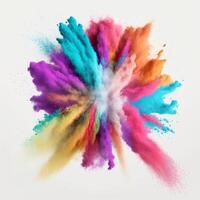 Colorful powder Color dust white Background photo