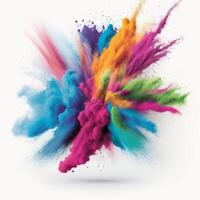 colored powder dust Colorful powder Color dust white Background photo