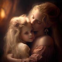 a precious love between mother and daughter image photo