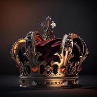 Rey cabeza hermosa corona en oscuro antecedentes foto
