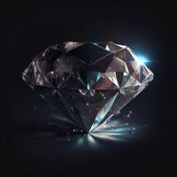 diamond on dark background transparent photo