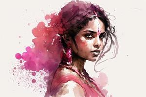 beautiful light Viva magenta indian girl photo