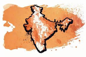 beautiful light orange indian akhand bharat Map photo