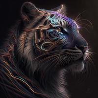 Tiger neon light image photo