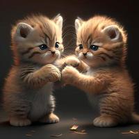 2 cats fight catjitsu style photo