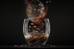 Coffee brewing in motion dark Background photo