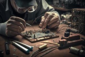 soldering image with iron kit photo