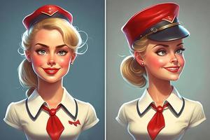 air hostess cute cartoon image photo