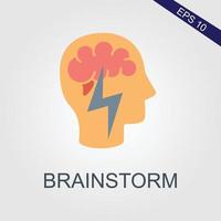 Brainstorming creative idea abstract icon. vector