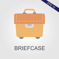 Briefcase business vector illustration in flat style. Briefcase with lock icon isolated on colored background.