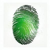 green isolated fingerprint on white background photo