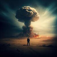 War concept explosion add smokes photo