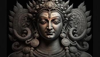 statue of hindu regional god powerful images generative AI photo
