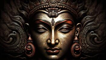 hindu god detailed face cultural god generative AI photo