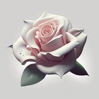 3d white rose image photo