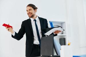 empresario participación un teléfono teléfono oficina tecnologías foto