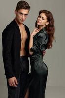 Cute young couple elegant style romance sensuality friendship photo