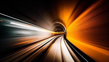 Abstract light lines of movement and speed. light ellipse. Galaxy Glint. Glowing podium. Space tunnel. Light everyday glowing effect. semi-circular wave, light trail curve swirl. Bright spiral AI photo