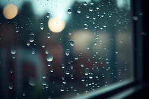 Water rain drops or steam shower isolated on white background. Realistic pure droplets condensed.  clear vapor bubbles on window glass surface for your design. AI photo