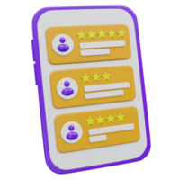 online customer review 3d rendering icon illustration, png transparent background, shopping and retail